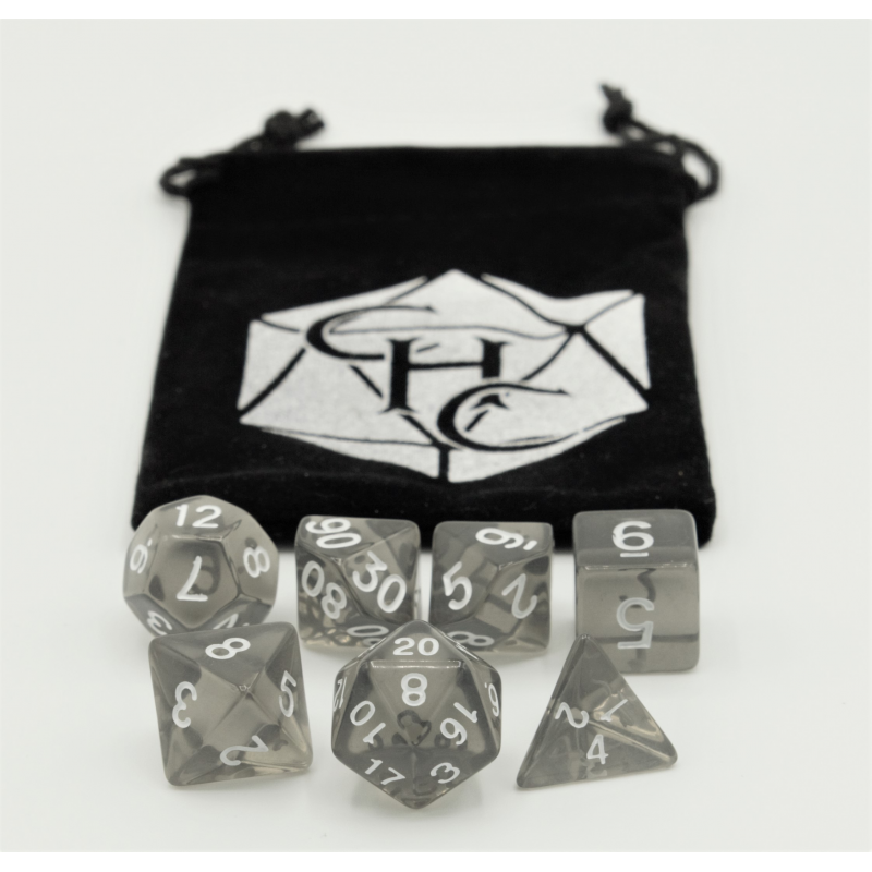 Koplow 7-Piece Polyhedral Dice Set - Transparent Green With White Numbers, Recessed & Wear-Resistant - View #9