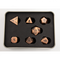 Burnished Block Set of 7 Metal Polyhedral Dice with Copper Numbers