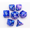 Blue/Pink Set of 7 Fusion Polyhedral Dice with White Numbers