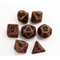 Copper Set of 7 Ancient Polyhedral Dice with Black Numbers