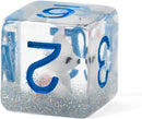 Fox - White Set of 7 Filled Polyhedral Dice with Blue Numbers
