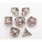Rainbow Set of 7 Glitter Polyhedral Dice with White Numbers