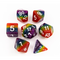 Rainbow Set of 7 Multi-layer Polyhedral Dice with White Numbers