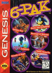 6-Pak [Cardboard Box] - Complete - Sega Genesis  Fair Game Video Games