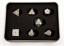 Ancient Shadow Set of 7 Metal Polyhedral Dice with Silver Numbers  Fair Game Video Games