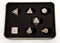 Ancient Shadow Set of 7 Metal Polyhedral Dice with Silver Numbers  Fair Game Video Games