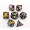 Gold/Silver Set of 7 Fusion Polyhedral Dice with White Numbers  Fair Game Video Games