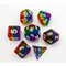 Rainbow Set of 7 Aurora Polyhedral Dice with White Numbers  Fair Game Video Games