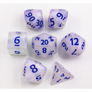 Silver Blue Glitter Set of 7 Special Set Polyhedral Dice with Silver 2 Numbers  Fair Game Video Games