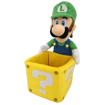 Super Mario Series Luigi Holding Coin Block Plush, 10"  Fair Game Video Games